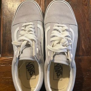 Tie up vans sneaker, light gray. Hardly ever worn, still in great condition